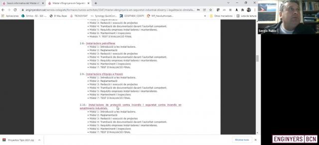 Sessió informativa Màster d’Enginyeria i Seguretat Industrial. Disseny i Legalització d'instal·lacions